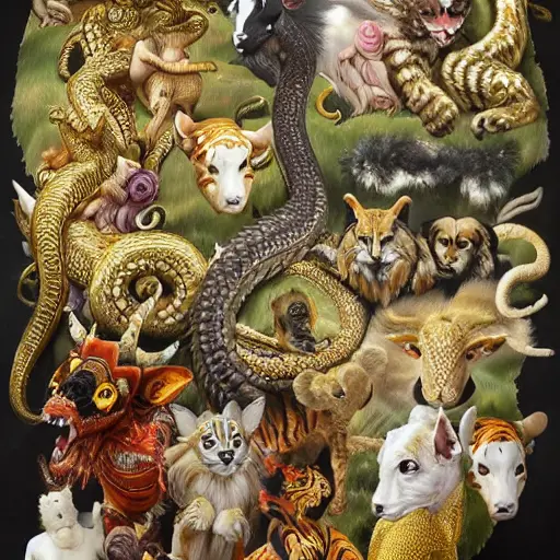 206_#7-A, 12 Oriental Animal Heroes 7, 2023