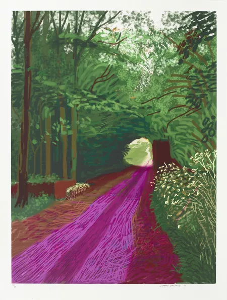 David Hockney, The Arrival of Spring in Woldgate East Yorkshire 2011 (twenty eleven)-31 May, No 1, 2011. Courtesy of Anne Huntington Sharma.