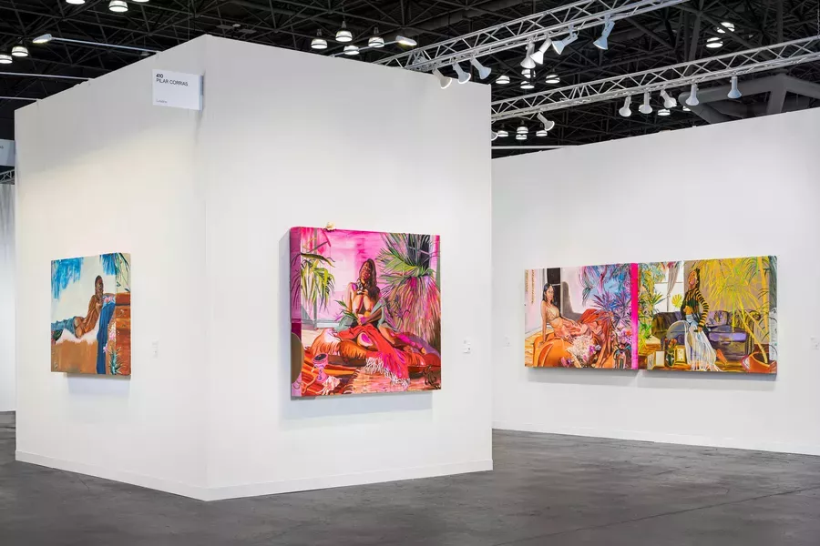 Gisela McDaniel, installation view in Pilar Corrias Gallery’s booth at The Armory Show, 2023. Photo by Nick Knight. Courtesy of Pilar Corrias Gallery
