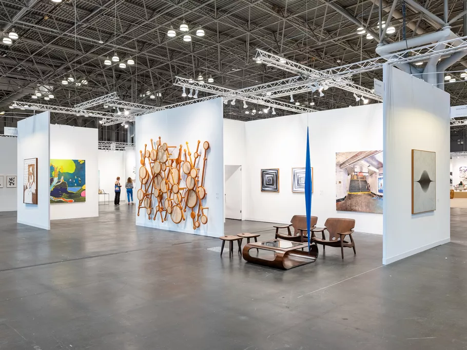 Installation view of Nara Roesler’s booth at The Armory Show, 2023. Photo by Charles Roussel. Courtesy of Nara Roesler.