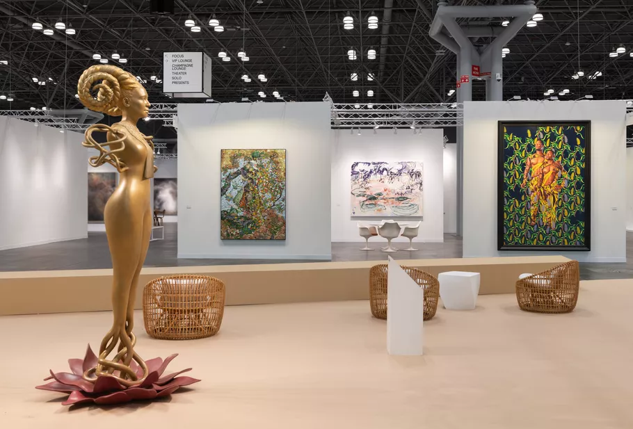 Installation view of Sean Kelly Gallery’s booth at The Armory Show, 2023. Photo by Adam Reich. Courtesy of Sean Kelly Gallery, New York-Los Angeles.